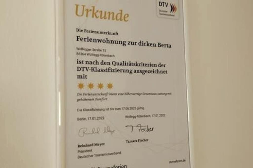 Ferienwohnung Zur Dicken Berta Wolfegg Екстериор снимка